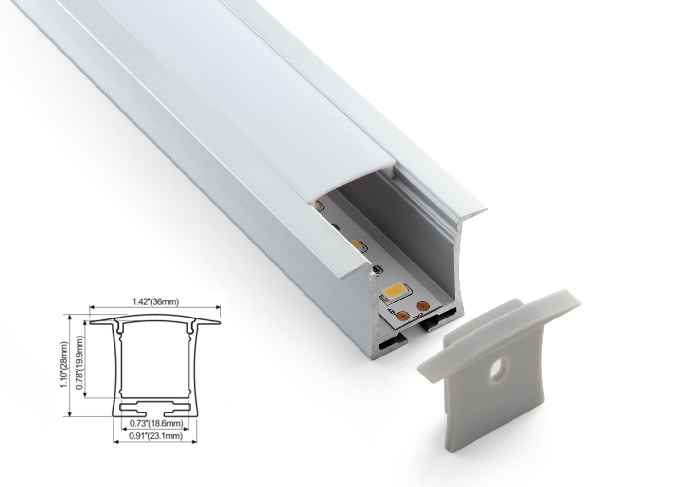 LED Linear lighting Recessed lights Aluminum Profile Square Shape