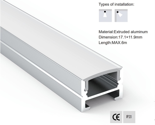 Aluminum Profile New Customizable to Meet Customer Requirements 17x12mm (0.67"x0.47")