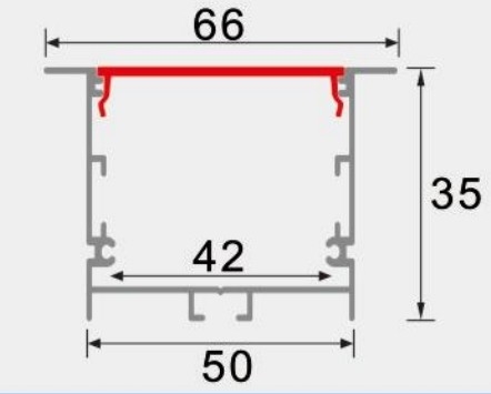 LEDCORP® Aluminum Profile Recessed for LED Linear Light with Customized Color and Temperature