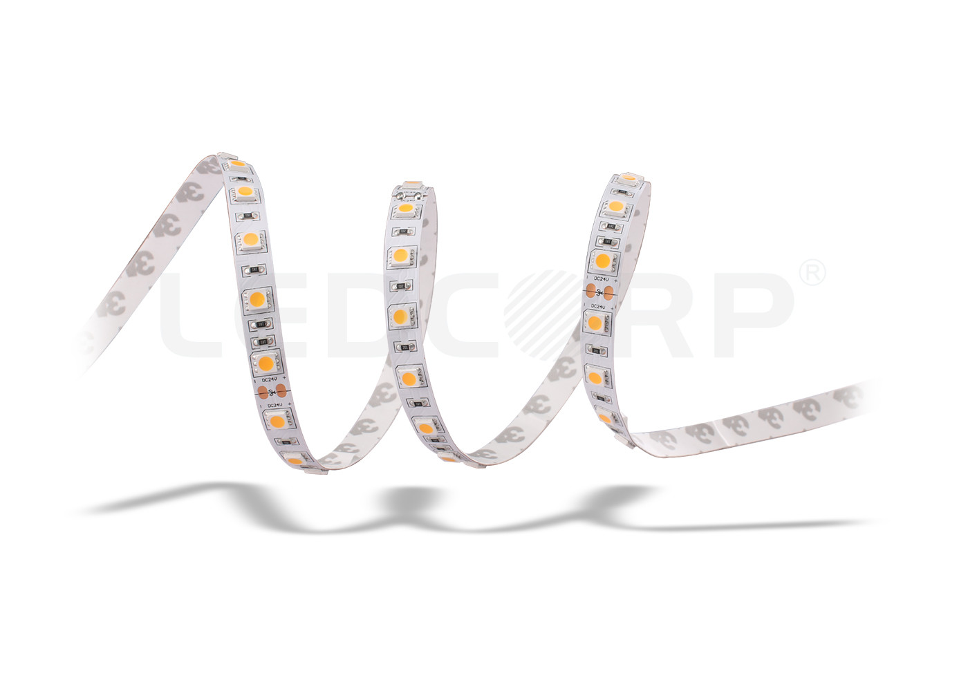 5050 60LED/m 300LED/roll 14.4w/m 24V 3M Flexible SMD LED Strip Dimmable