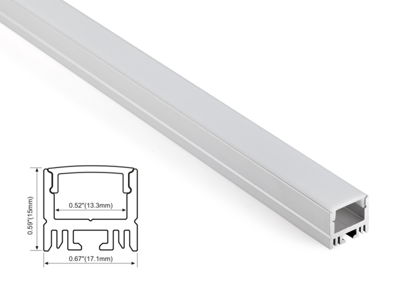 Aluminum Profile LED Linear lighting 17.1mm x 15mm with led strip and ...