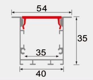 LEDCORP® Aluminum Profile Recessed/Embedded/Reture Groove for LED Strip Light Self-Installation for office