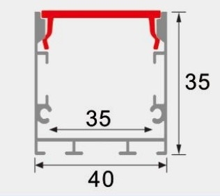LEDCORP® Aluminum Profile Surface Mounted for LED Strip Light Self-Installation for office