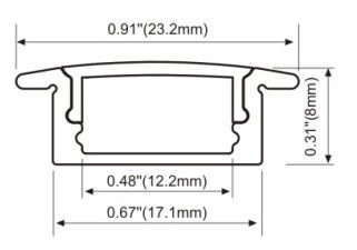 Linear lighting Aluminum profile for furniture 17x8mm mini size