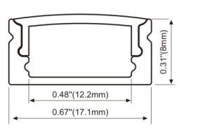 Linear lighting Aluminum profile for furniture 17x8mm mini size